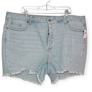 Old Navy Women's Plus Size High Waisted OG Straight Ripped Jean Shorts 24 NWT